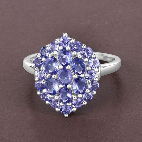 2.31 Carat Genuine Tanzanite .925 Sterling Silver Ring by Bids.com