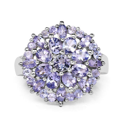 2.79 Carat Genuine Tanzanite .925 Sterling Silver Ring by Bids.com