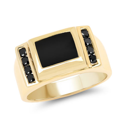 2.14 Carat Genuine Black Onyx and Black Diamond .925 Sterling Silver Ring by Bids.com