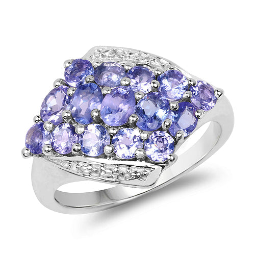 1.85 Carat Genuine Tanzanite .925 Sterling Silver Ring by Bids.com