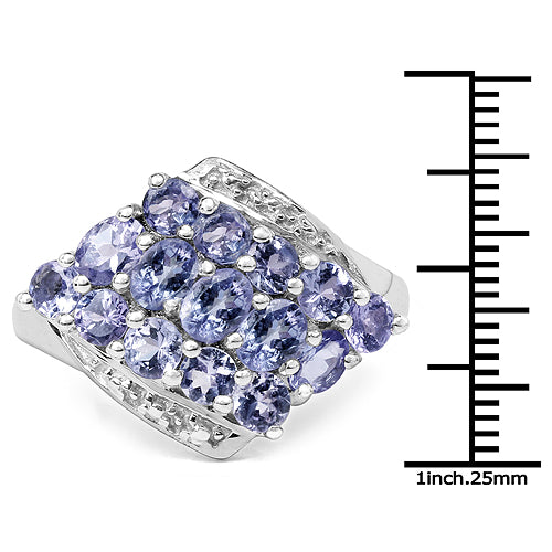1.85 Carat Genuine Tanzanite .925 Sterling Silver Ring by Bids.com
