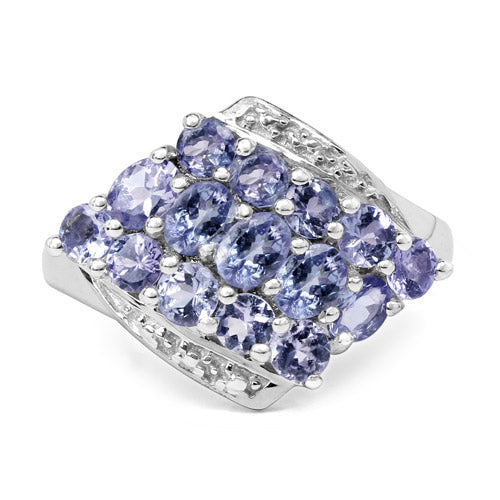 1.85 Carat Genuine Tanzanite .925 Sterling Silver Ring by Bids.com