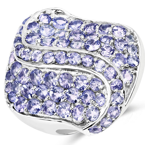 3.65 Carat Genuine Tanzanite .925 Sterling Silver Ring by Bids.com