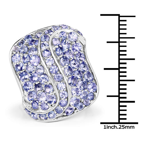 3.65 Carat Genuine Tanzanite .925 Sterling Silver Ring by Bids.com
