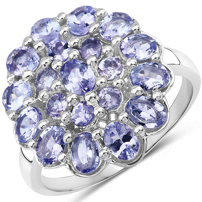 2.70 Carat Genuine Tanzanite .925 Sterling Silver Ring by Bids.com