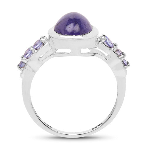 3.82 Carat Genuine Tanzanite .925 Sterling Silver Ring by Bids.com