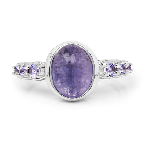 3.82 Carat Genuine Tanzanite .925 Sterling Silver Ring by Bids.com