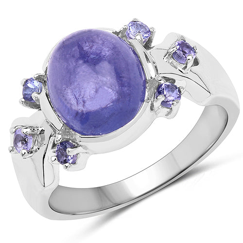 3.76 Carat Genuine Tanzanite .925 Sterling Silver Ring by Bids.com