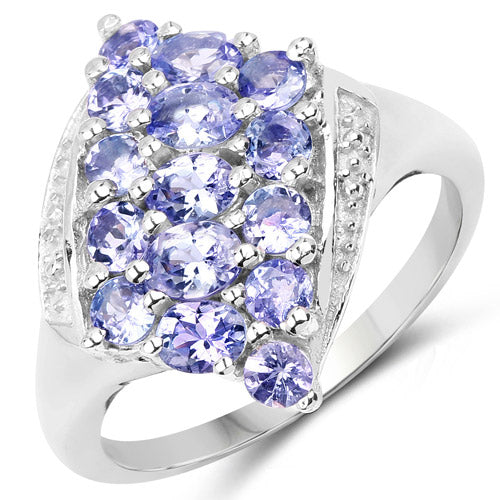 1.85 Carat Genuine Tanzanite .925 Sterling Silver Ring by Bids.com