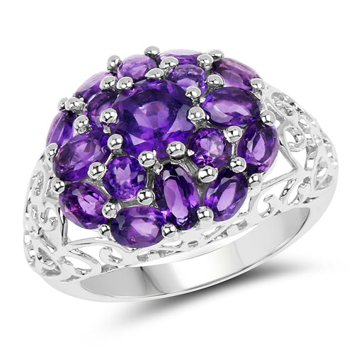 3.29 Carat Genuine Amethyst .925 Sterling Silver Ring by Bids.com
