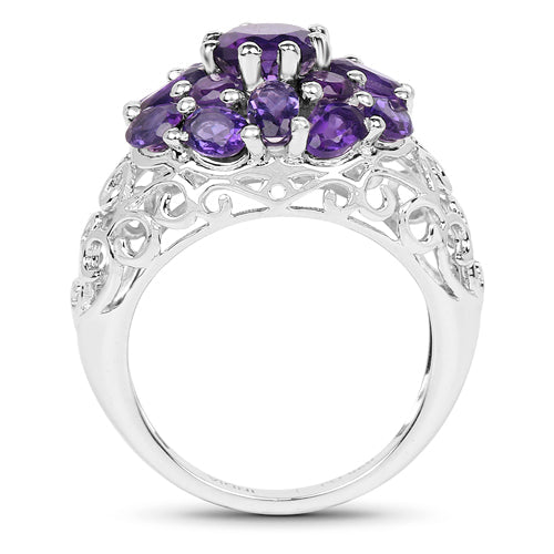 3.29 Carat Genuine Amethyst .925 Sterling Silver Ring by Bids.com