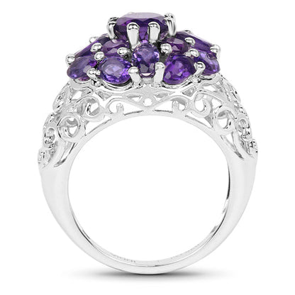 3.29 Carat Genuine Amethyst .925 Sterling Silver Ring by Bids.com