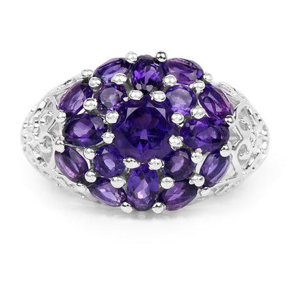 3.29 Carat Genuine Amethyst .925 Sterling Silver Ring by Bids.com