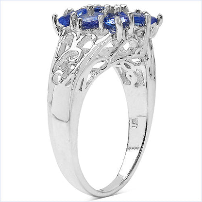 1.65 Carat Genuine Tanzanite .925 Sterling Silver Ring by Bids.com