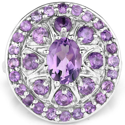 2.67 Carat Genuine Amethyst .925 Sterling Silver Ring by Bids.com