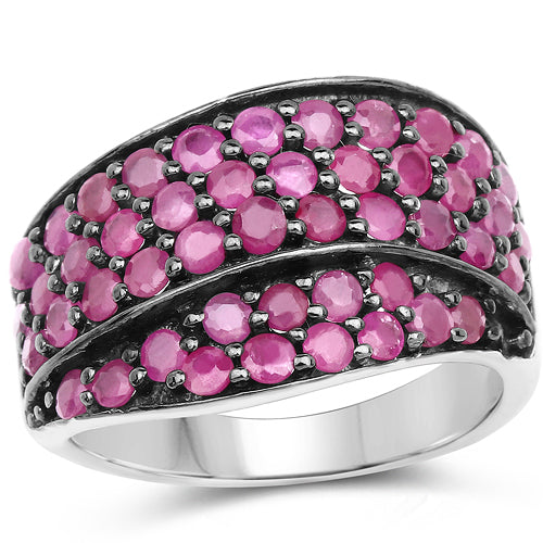 2.33 Carat Genuine Ruby .925 Sterling Silver Ring by Bids.com