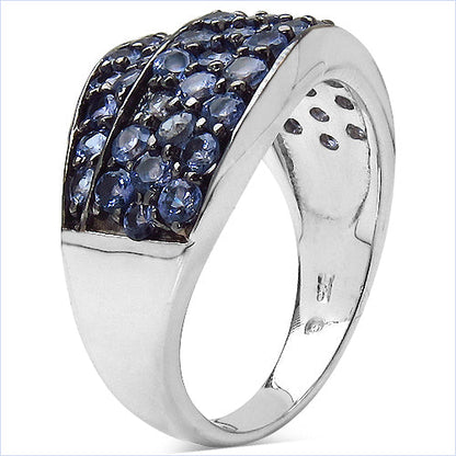 1.68 Carat Genuine Tanzanite .925 Sterling Silver Ring by Bids.com