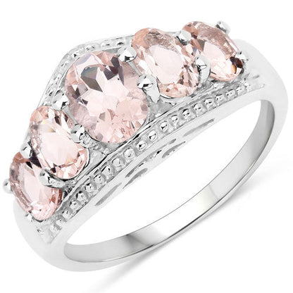 1.96 Carat Genuine Morganite .925 Sterling Silver Ring by Bids.com