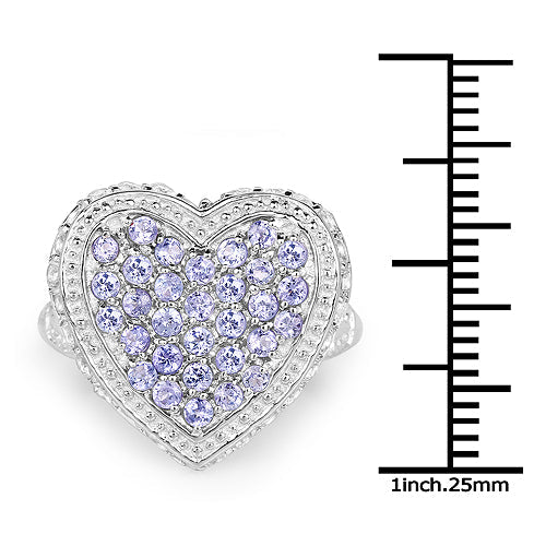 1.81 Carat Genuine Tanzanite and White Topaz .925 Sterling Silver Ring by Bids.com