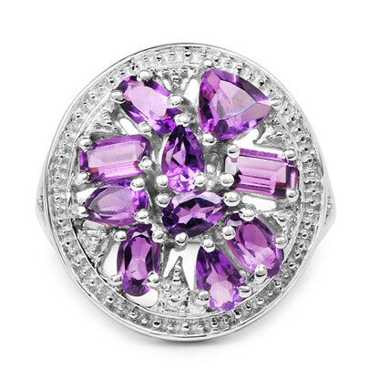 2.76 Carat Genuine Amethyst .925 Sterling Silver Ring by Bids.com