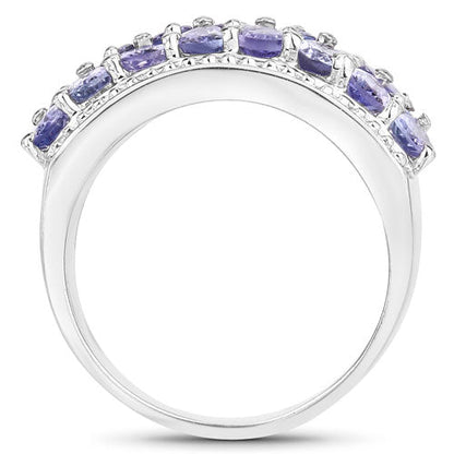 2.59 Carat Genuine Tanzanite .925 Sterling Silver Ring by Bids.com