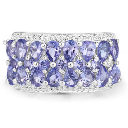 2.59 Carat Genuine Tanzanite .925 Sterling Silver Ring by Bids.com