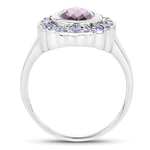 2.53 Carat Genuine Amethyst and Tanzanite .925 Sterling Silver Ring by Bids.com