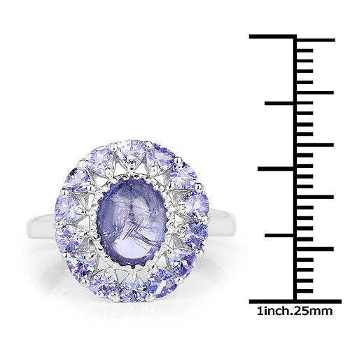 3.85 Carat Genuine Tanzanite .925 Sterling Silver Ring by Bids.com