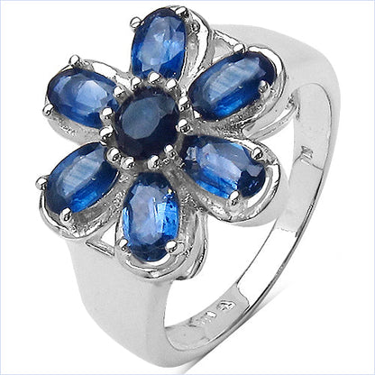2.43 Carat Genuine Blue Sapphire .925 Sterling Silver Ring by Bids.com