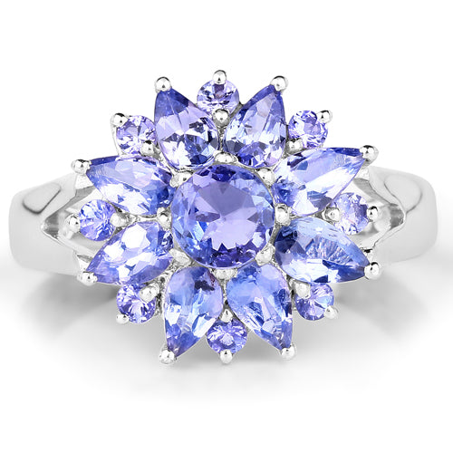 2.43 Carat Genuine Tanzanite .925 Sterling Silver Ring by Bids.com