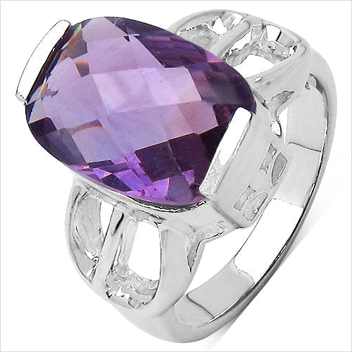 6.50 Carat Genuine Amethyst .925 Sterling Silver Ring by Bids.com