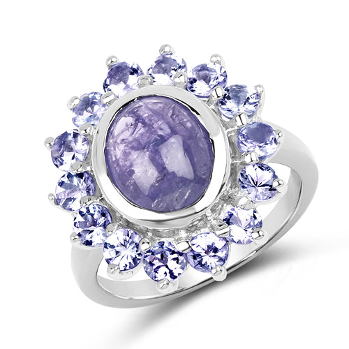 3.76 Carat Genuine Tanzanite .925 Sterling Silver Ring by Bids.com