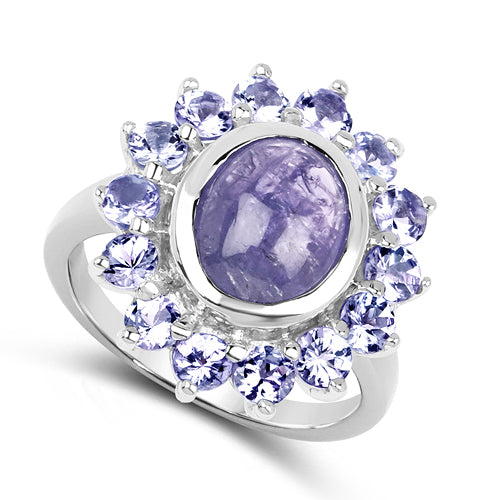 3.76 Carat Genuine Tanzanite .925 Sterling Silver Ring by Bids.com