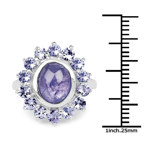 3.76 Carat Genuine Tanzanite .925 Sterling Silver Ring by Bids.com