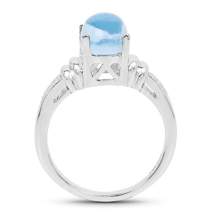 2.10 Carat Genuine Swiss Blue Topaz .925 Sterling Silver Ring by Bids.com