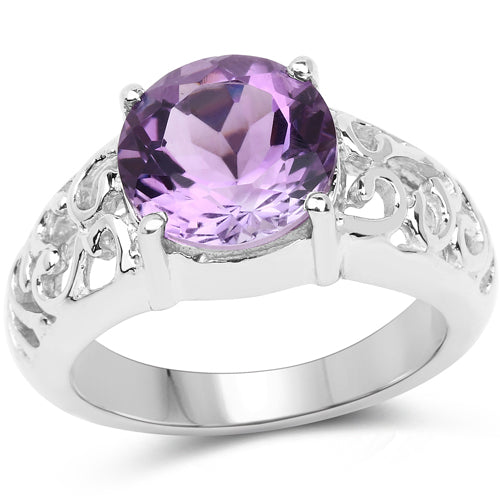 3.30 Carat Genuine Amethyst .925 Sterling Silver Ring by Bids.com