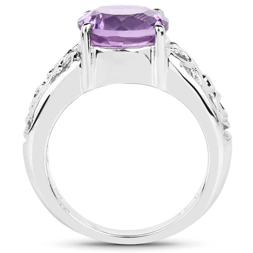 3.30 Carat Genuine Amethyst .925 Sterling Silver Ring by Bids.com