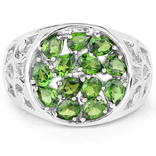 2.21 Carat Genuine Chrome Diopside .925 Sterling Silver Ring by Bids.com