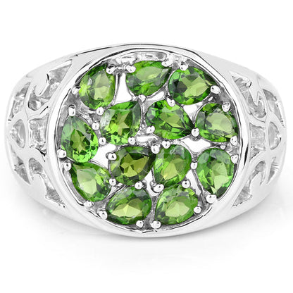 2.21 Carat Genuine Chrome Diopside .925 Sterling Silver Ring by Bids.com