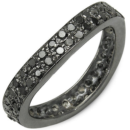 1.11 Carat Genuine Black Diamond .925 Sterling Silver Ring by Bids.com