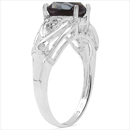 2.59 Carat Genuine Smoky Quartz &amp; White Topaz .925 Sterling Silver Ring by Bids.com