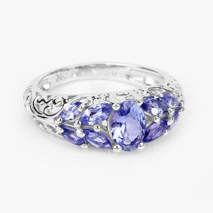 1.63 Carat Genuine Tanzanite .925 Sterling Silver Ring by Bids.com