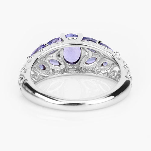 1.63 Carat Genuine Tanzanite .925 Sterling Silver Ring by Bids.com