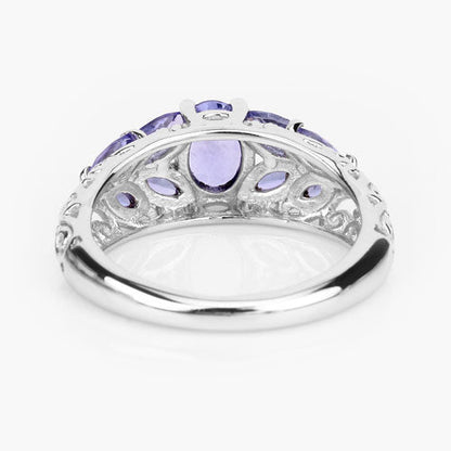 1.63 Carat Genuine Tanzanite .925 Sterling Silver Ring by Bids.com