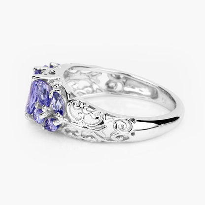 1.63 Carat Genuine Tanzanite .925 Sterling Silver Ring by Bids.com