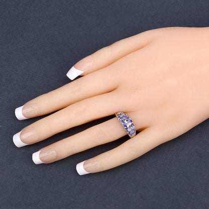 1.63 Carat Genuine Tanzanite .925 Sterling Silver Ring by Bids.com