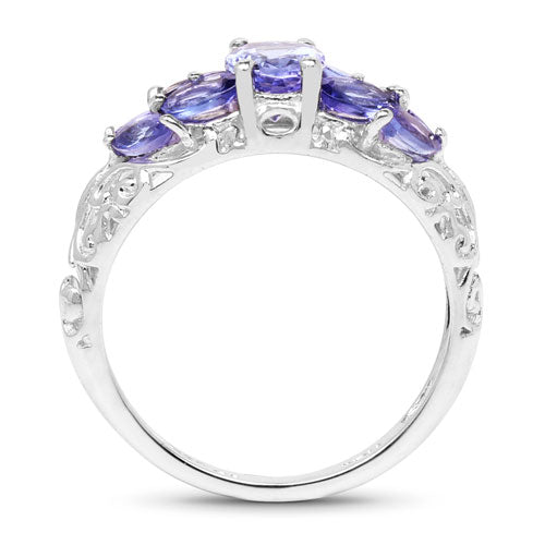 1.63 Carat Genuine Tanzanite .925 Sterling Silver Ring by Bids.com