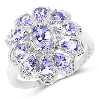 1.84 Carat Genuine Tanzanite .925 Sterling Silver Ring by Bids.com
