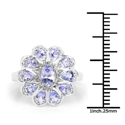 1.84 Carat Genuine Tanzanite .925 Sterling Silver Ring by Bids.com