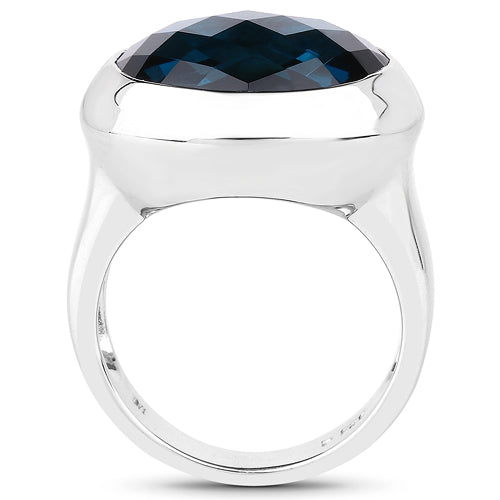 10.25 Carat Genuine London Blue Topaz .925 Sterling Silver Ring by Bids.com